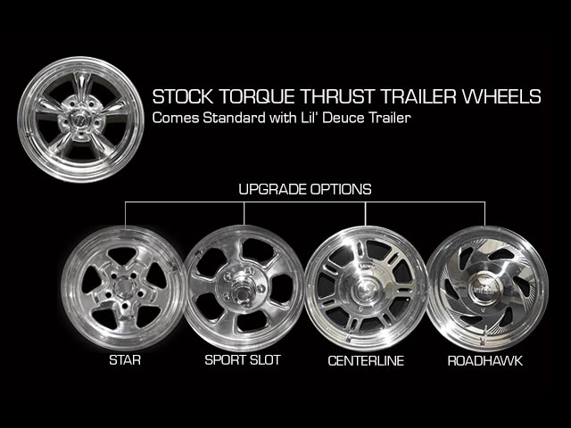 Thoroughbred Lil' Deuce Trailer for Harleys Wheel Options